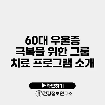 60대 우울증 극복을 위한 그룹 치료 프로그램 소개