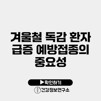 겨울철 독감 환자 급증 예방접종의 중요성