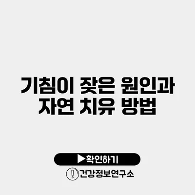 기침이 잦은 원인과 자연 치유 방법