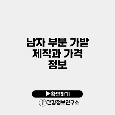 남자 부분 가발 제작과 가격 정보