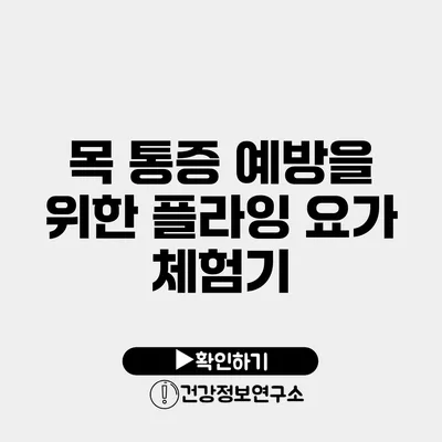 목 통증 예방을 위한 플라잉 요가 체험기