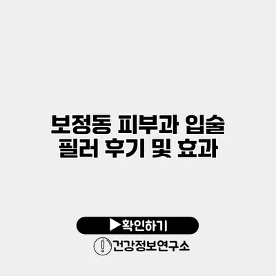 보정동 피부과 입술 필러 후기 및 효과