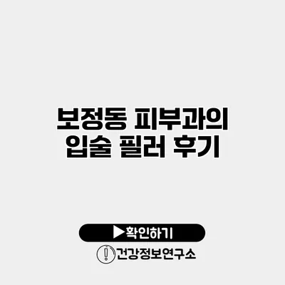 보정동 피부과의 입술 필러 후기