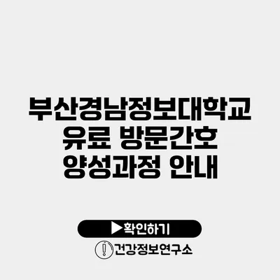 부산경남정보대학교 유료 방문간호 양성과정 안내