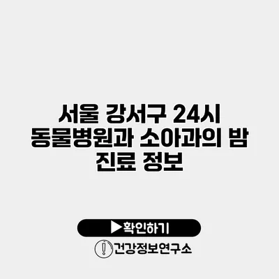 서울 강서구 24시 동물병원과 소아과의 밤 진료 정보