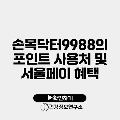 손목닥터9988의 포인트 사용처 및 서울페이 혜택