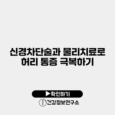 신경차단술과 물리치료로 허리 통증 극복하기