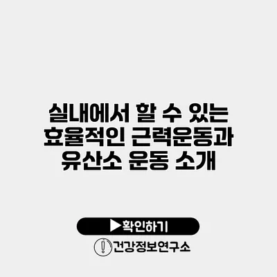 실내에서 할 수 있는 효율적인 근력운동과 유산소 운동 소개