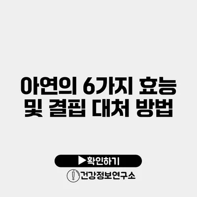 아연의 6가지 효능 및 결핍 대처 방법