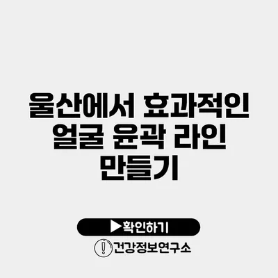 울산에서 효과적인 얼굴 윤곽 라인 만들기