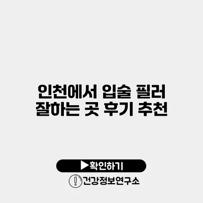 인천에서 입술 필러 잘하는 곳 후기 추천