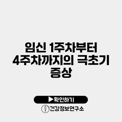 임신 1주차부터 4주차까지의 극초기 증상