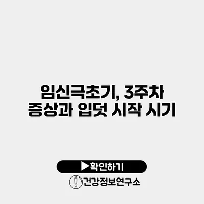 임신극초기, 3주차 증상과 입덧 시작 시기