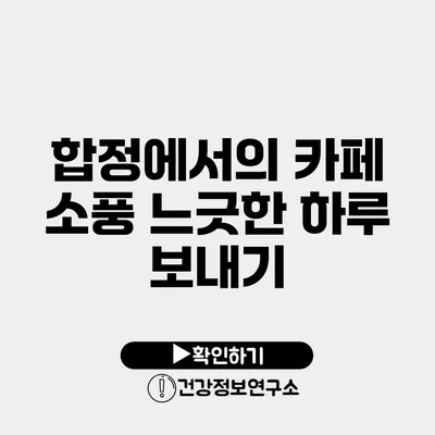 합정에서의 카페 소풍 느긋한 하루 보내기