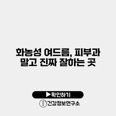 화농성 여드름, 피부과 말고 진짜 잘하는 곳