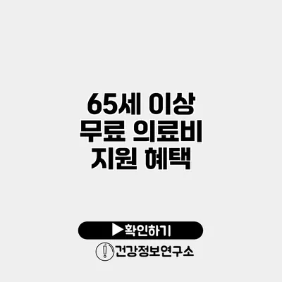 65세 이상 무료 의료비 지원 혜택