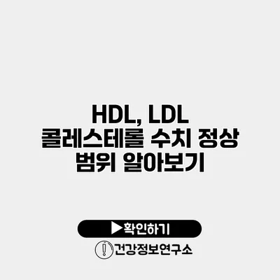 HDL, LDL 콜레스테롤 수치 정상 범위 알아보기