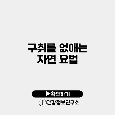 구취를 없애는 자연 요법