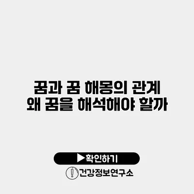 꿈과 꿈 해몽의 관계 왜 꿈을 해석해야 할까?