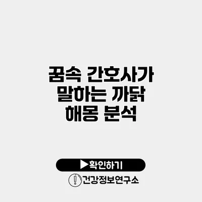 꿈속 간호사가 말하는 까닭 해몽 분석