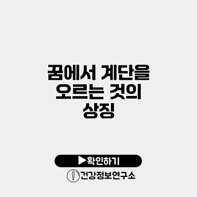 꿈에서 계단을 오르는 것의 상징