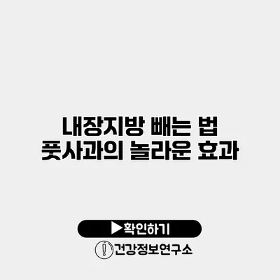 내장지방 빼는 법 풋사과의 놀라운 효과