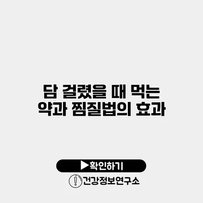 담 걸렸을 때 먹는 약과 찜질법의 효과