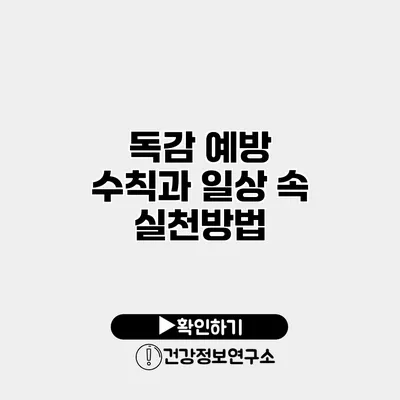 독감 예방 수칙과 일상 속 실천방법