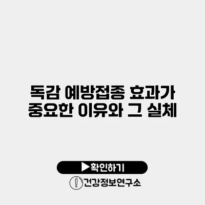 독감 예방접종 효과가 중요한 이유와 그 실체