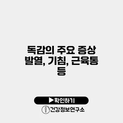 독감의 주요 증상 발열, 기침, 근육통 등