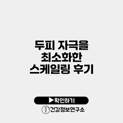 두피 자극을 최소화한 스케일링 후기