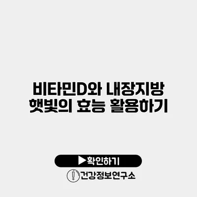 비타민D와 내장지방 햇빛의 효능 활용하기