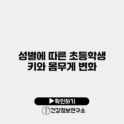 성별에 따른 초등학생 키와 몸무게 변화