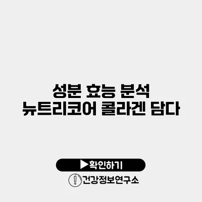 성분 효능 분석 뉴트리코어 콜라겐 담다