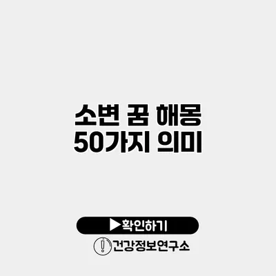 소변 꿈 해몽 50가지 의미