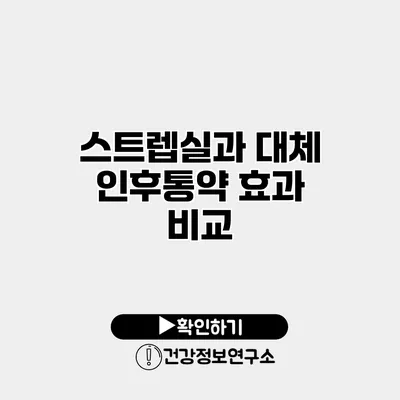 스트렙실과 대체 인후통약 효과 비교