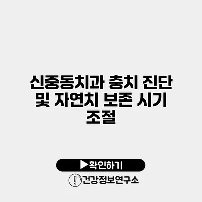 신중동치과 충치 진단 및 자연치 보존 시기 조절