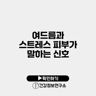 여드름과 스트레스 피부가 말하는 신호