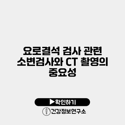 요로결석 검사 관련 소변검사와 CT 촬영의 중요성