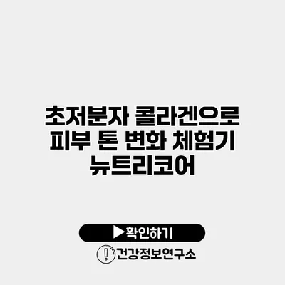 초저분자 콜라겐으로 피부 톤 변화 체험기 뉴트리코어