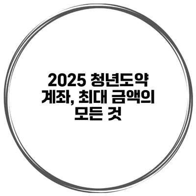 2025 청년도약 계좌, 최대 금액의 모든 것
