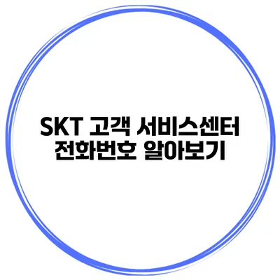 SKT 고객 서비스센터 전화번호 알아보기