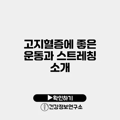 고지혈증에 좋은 운동과 스트레칭 소개