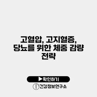 고혈압, 고지혈증, 당뇨를 위한 체중 감량 전략