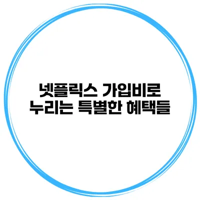 넷플릭스 가입비로 누리는 특별한 혜택들