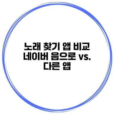 노래 찾기 앱 비교 네이버 음으로 vs. 다른 앱