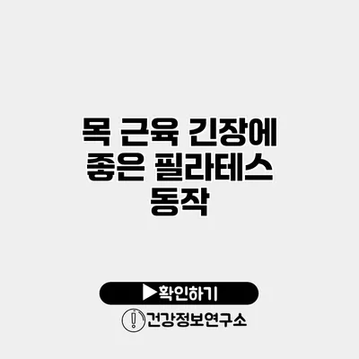 목 근육 긴장에 좋은 필라테스 동작
