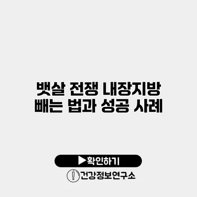 뱃살 전쟁 내장지방 빼는 법과 성공 사례