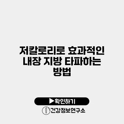 저칼로리로 효과적인 내장 지방 타파하는 방법